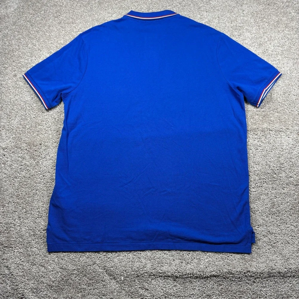 Polo Ralph Lauren Mens XL Classic Fit Royal Blue Graphic Spellout Polo Shirt